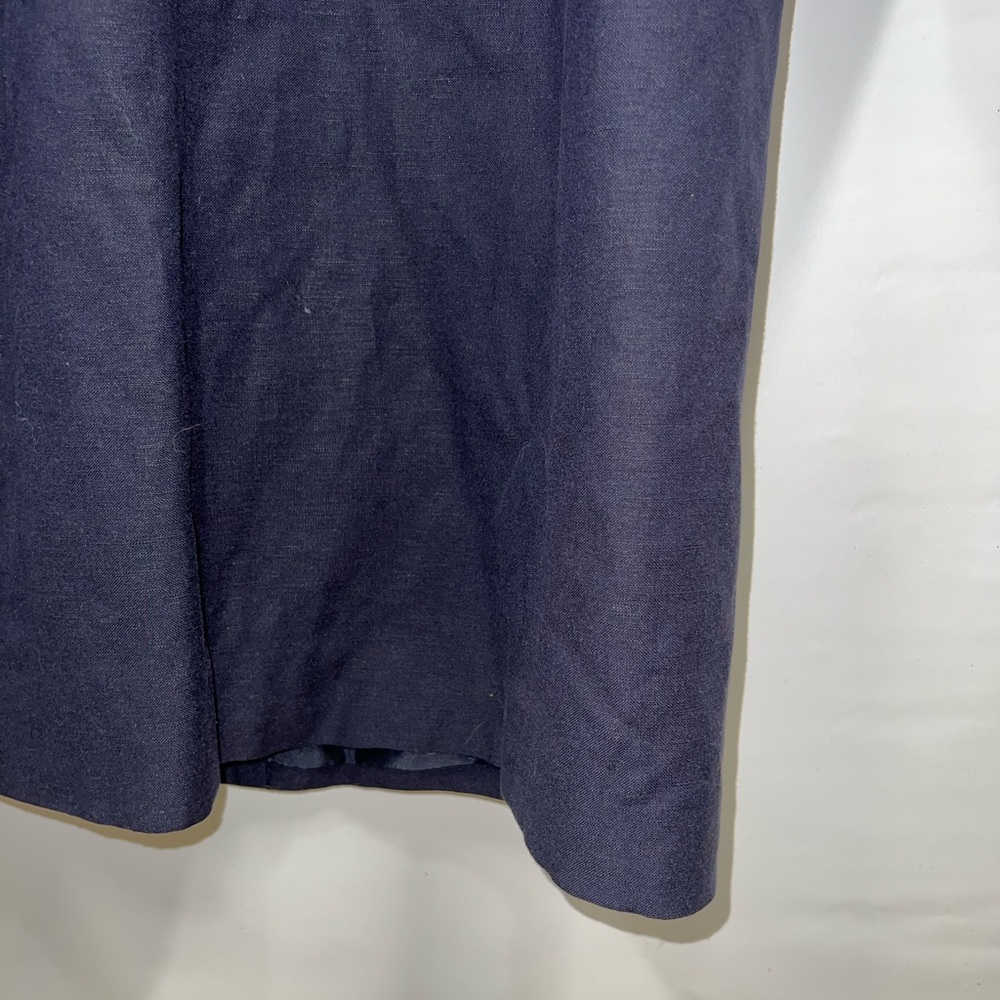 Levine Classics Trench Coat Women’s Sz 12 Blue Cotton Blend Pockets - Picture 13 of 15